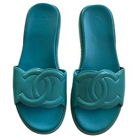 Chanel Mules Turquoise