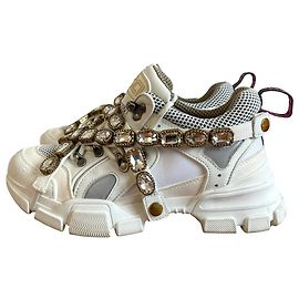 Gucci Flashtrek Sneakers White Cloth Rubber White
