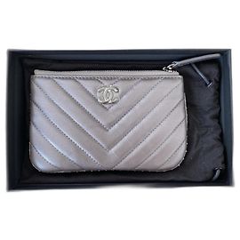 Silver CHANEL small leather goods Silvery