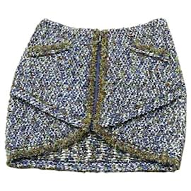 Chanel-*CHANEL Tweed Mini Saia Multicolorida 38-Multicor