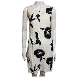 Max Mara Abito MaxMara in lino bianco e nero Nero Bianco
