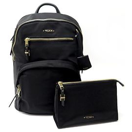 NEW TUMI HARTFORD BACKPACK 125049/1041 BLACK CANVAS + BASEL BAG POUCH Black