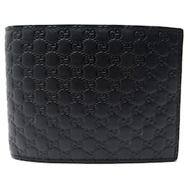 Gucci-NEW GUCCI WALLET 278596 BLACK MONOGRAM MICROGUCCISSIMA LEATHER WALLET-Black