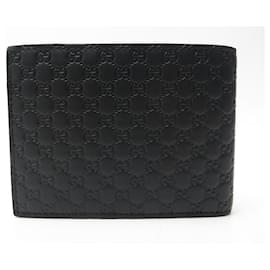 Gucci-NEW GUCCI WALLET 278596 BLACK MONOGRAM MICROGUCCISSIMA LEATHER WALLET-Black