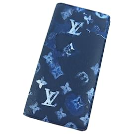 Louis Vuitton-Louis Vuitton Blue Monogram Water Color Brazza Long Wallet-Blue