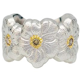 Anillo de buccellati, "Flor de Gardenia", dinero, oro amarillo, diamantes marrones. Otro