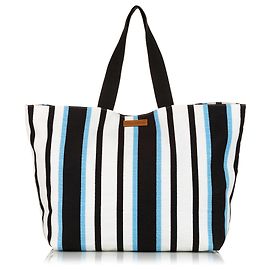 Dolce & Gabbana Dolce&Gabbana Einkaufstasche aus Baumwolle, weiß gestreift Weiß Mehrfarben