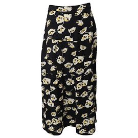 BA&SH Undee Geraffter Jacquard-Midirock aus Satin mit Blumendruck Andere