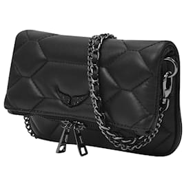Zadig & Voltaire-Rock Nano XL Bag in Black Lamb Leather-Black