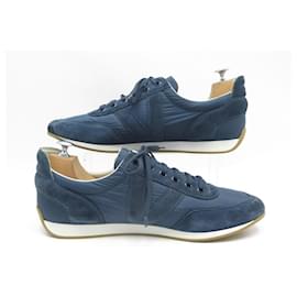 Louis Vuitton-LOUIS VUITTON sneakers SHOES 11 45 IN BLUE CANVAS & SUEDE SNEAKERS SHOES-Blue