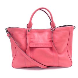 NOVA BOLSA LONGCHAMP 3D M 1285770NO27 BOLSA DE OMBRO DE COURO ROSA SALMÃO Rosa