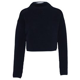 Autre Marque Dion Lee Rippstrickpullover mit Stehkragen aus marineblauer Viskose Marineblau