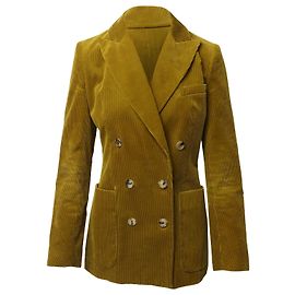Bella Freud Bianca gefütterter Brustblazer aus braunem Cord Braun