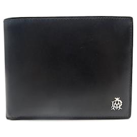 Alfred Dunhill-DUNHILL WALLET CARD HOLDER IN BLACK LEATHER + BOX LEATHER WALLET-Black