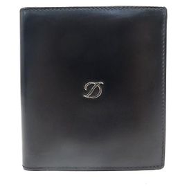 ST DUPONT PORTFOLIO 2CC 77003 IN BLACK LEATHER + INVOICE BOX LEATHER WALLET Black
