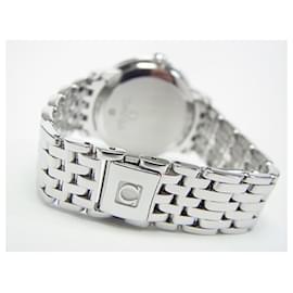 Omega-OMEGA De Ville Prestige Co-Axial black Mens-Silvery