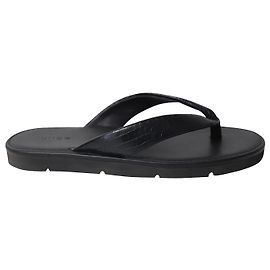 Vince Olexa Flip Flop Sandals in Black Leather  Black