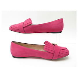 Gucci-GUCCI BALLERINA MARMONT SHOES 453373 38 IT 39 FR EN SUEDE PINK SHOES-Pink