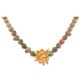NOVO COLAR GARGANTILHA CHRISTIAN DIOR COLAR DE FLOR E PÉROLAS OURO Dourado
