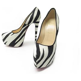 Christian Louboutin-SHOES PUMPS CHRISTIAN LOUBOUTIN NEW DAFODILLE PONY ZEBRA 39 SHOES-Other