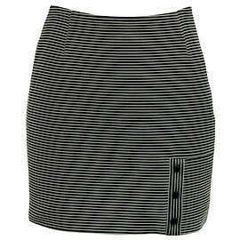 Thierry Mugler Jupe crayon rayée Mugler en polyamide noir et blanc Autre Imprimé python