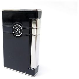 NEW ST DUPONT TORCH LINE LIGHTER 2 IN BLACK LACQUER AND LIGHTER PALLADIUM Black