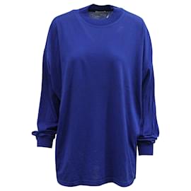 Versace Pullover mit Bischofsärmeln aus blauer Wolle Blau