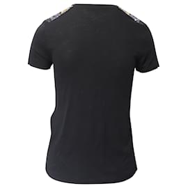 Maje-Maje Tatillon verziertes T-Shirt aus schwarzer Baumwolle-Schwarz