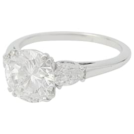 inconnue-Diamond ring 2 carats, platinum.-Other