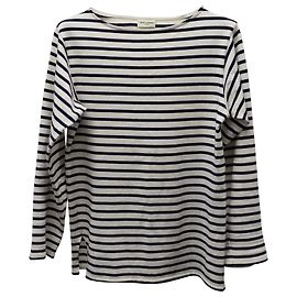 Gestreiftes Langarm-Sweatshirt von Saint Laurent aus weißer Baumwolle Andere