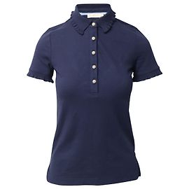 Polo Tory Burch com babados em Modal Azul Marinho Azul
