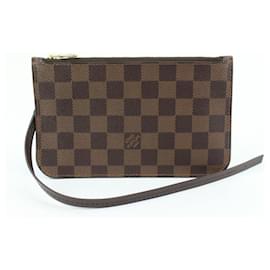 Louis Vuitton-Bolsa de pulso pequena Damier Ebene Neverfull Pochette PM-Outro