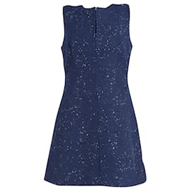 Diane Von Furstenberg-Diane Von Furstenberg Yvette Tweed Dress in Blue Cotton -Other