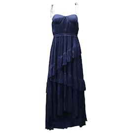 Ulla Johnson-Ulla Johnson Delilah Midi Dress in Midnight Blue Polyester-Blue