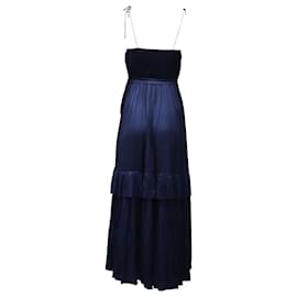 Ulla Johnson-Ulla Johnson Delilah Midi Dress in Midnight Blue Polyester-Blue