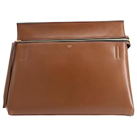Céline-Celine Large Edge Hand Bag in Tan calf leather Leather-Brown,Beige