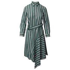 Claudie Pierlot-Vestido camisero de rayas asimétricas Claudie Pierlot en algodón verde-Otro