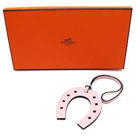 Hermès-Hermès White Pink Horseshoe Charm-Pink