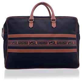 Yves Saint Laurent Grand sac de voyage vintage en toile noire Noir