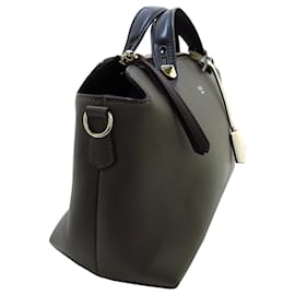 Fendi-Sac à main en cuir gris Fendi By The Way-Noir,Gris