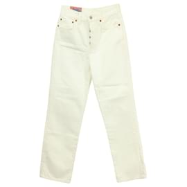 Autre Marque-Acne Studios Straight Leg Jeans in White Cotton-White