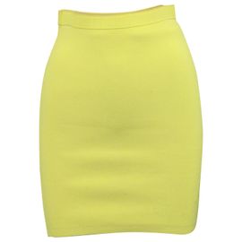 Alexander Wang Gerippter Mini-Bleistiftrock aus gelbem Polyester Gelb