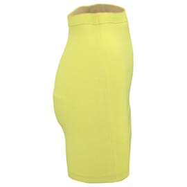Alexander Wang-Alexander Wang Rib Knit Mini Pencil Skirt in Yellow Polyester-Yellow
