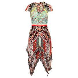 Alice + Olivia Tamara Robe fourreau mouchoir à fleurs et cachemire en viscose multicolore Autre
