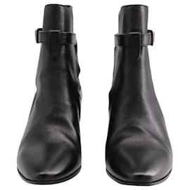 Saint Laurent-Saint Laurent West Jodhpur Buckled Ankle Boots in Black Leather-Black