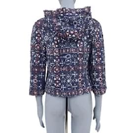 Chanel-*CHANEL Coco Mark Tweed Hoodie Outer Long Sleeve Hood Blue-White,Blue