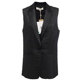 Vanessa Bruno Athe Vanessa Bruno Jacquard schwarze Smokingweste M / 38 Schwarz