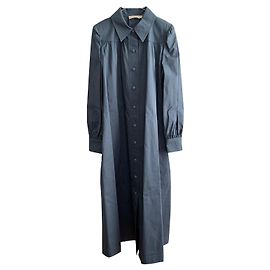 Tory Burch Vestido Artist de algodón Blu Fog Azul