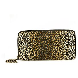 Bolsa de mão Dolce & Gabbana Mindy Leopard com zíper e corrente Marrom