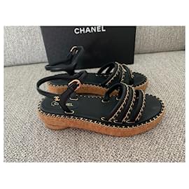 Chanel-Sandalias-Negro